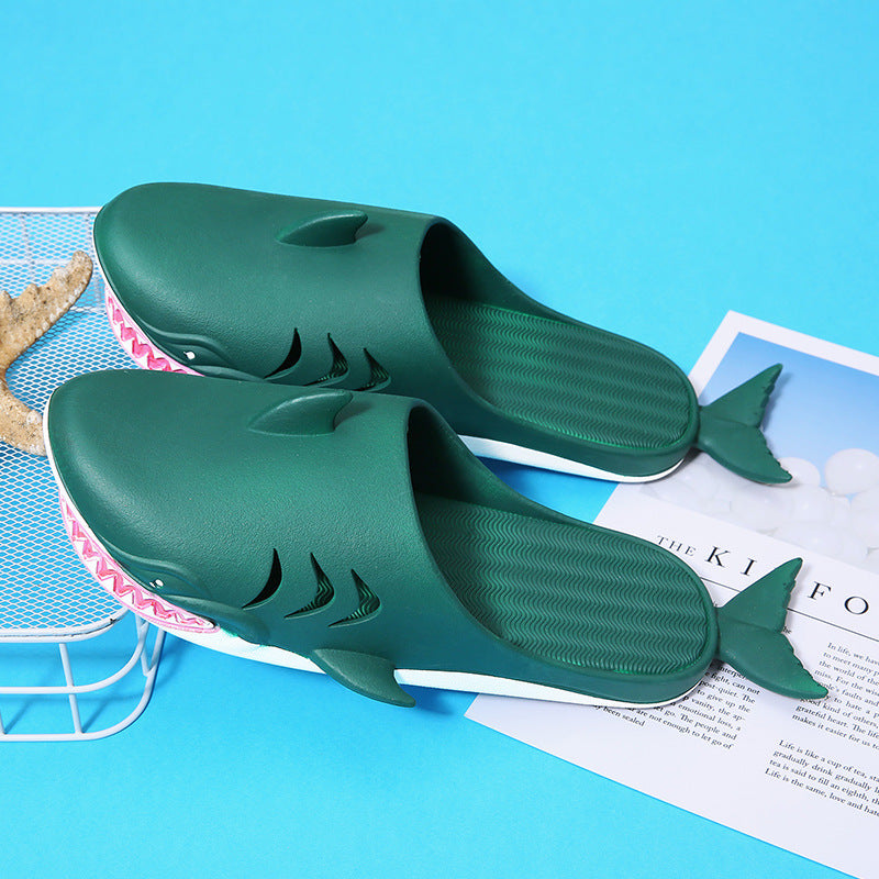 Shark Slippers Beach Shoes -- Flat Slippers Women Men