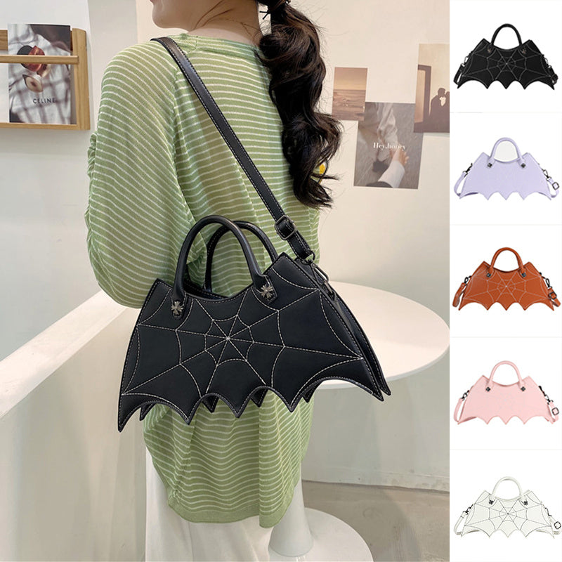 Halloween Spider Web Shape Shoulder Bags - Personality Batgirl Tide Pu Handbags fashion Messenger Crossbody Bag