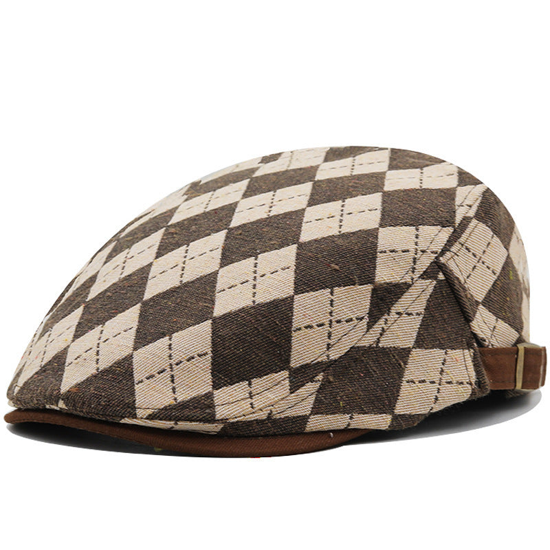 Retro Plaid Short Brim Advance Hats - British Casual Painter Hat