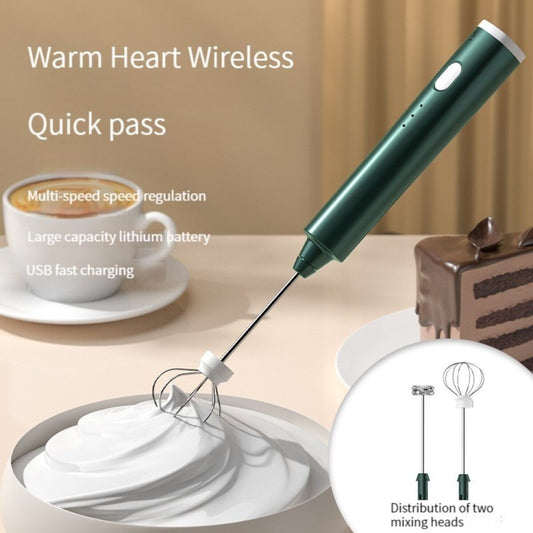 USB Rechargeable Handheld Egg Beater - 3 Speeds Electric Milk Frother Foam Maker Mixer Coffee Drink Frothing Wand Foamer