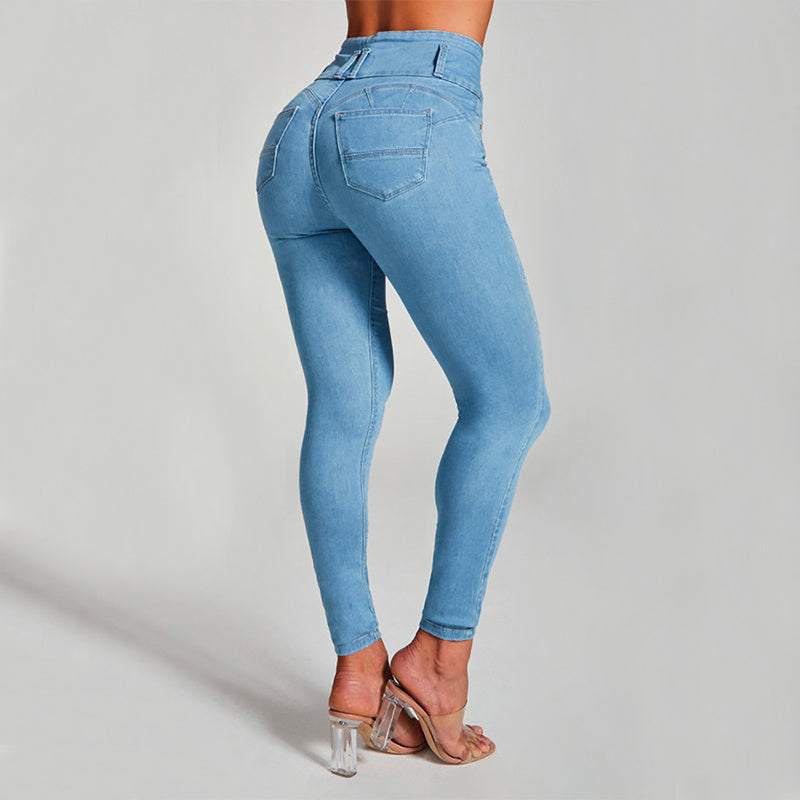High Waist Jeans - Women's Skinny Trousers Tight Stretch Shaping And Hip Lifting Pants