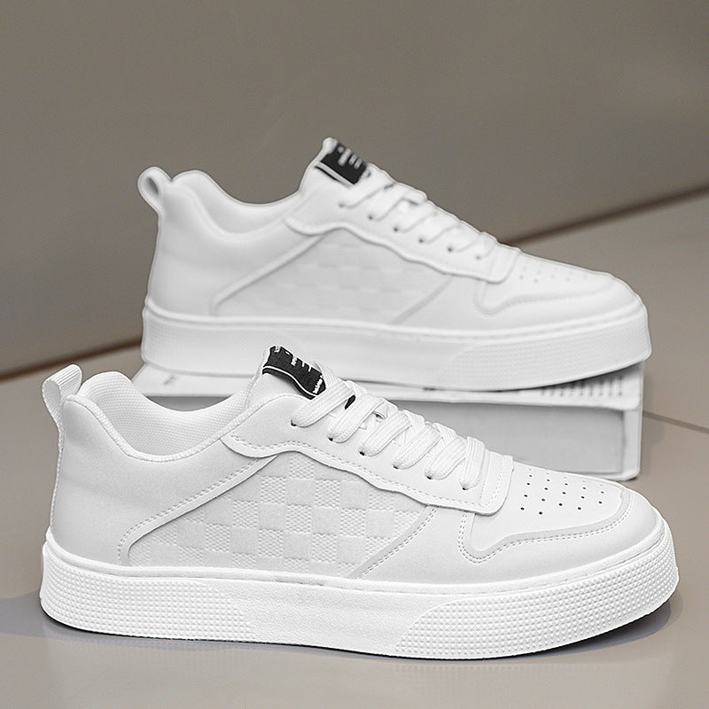 Casual Lace-up Sneakers - Men's Fashion Breathable Plaid Flats Shoes
