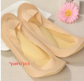 3D Arch Foot Massage Health Care Women Socks - Summer Socks Ice Silk Socks Invisible Slippers Feet Care