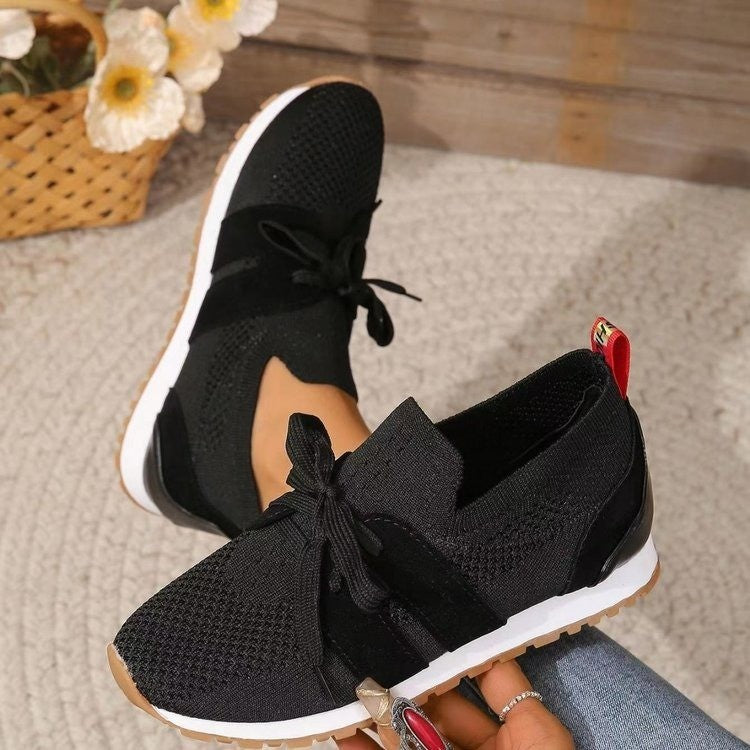 Lace-Up Mesh Flats Shoes for Women