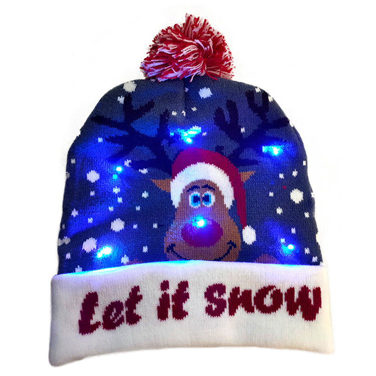 LED Christmas Sweater Beanie Christmas Light Up Knitted Hat - Christmas Gift Kids Xmas New Year Decorations