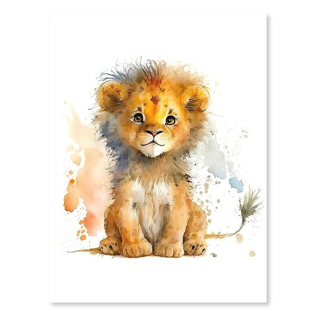 Cute Bedroom Animal inspired Wall Art – Frameless Canvas Hanging Painting! - JumoShop