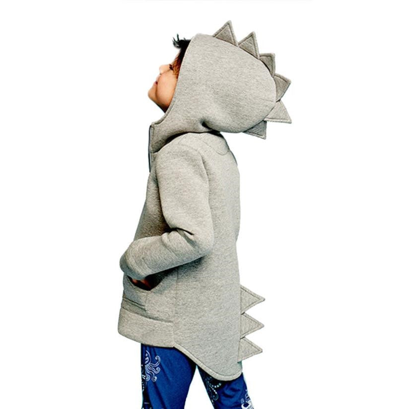 Boy Jacket Dinosaur Hooded Coat