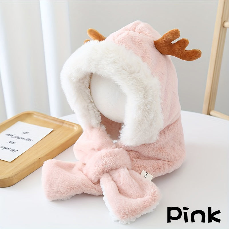 Cute Deer Plush Rabbit Ear Head Warmer