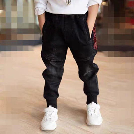 Stylish Kids' Black Jeans - Spring And Autumn Boys Pants