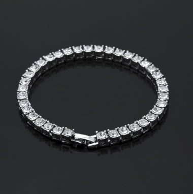 Tin Alloy Gold Color Iced Bracelet - Men's Hip Hop Chain Street Rock Jewelry