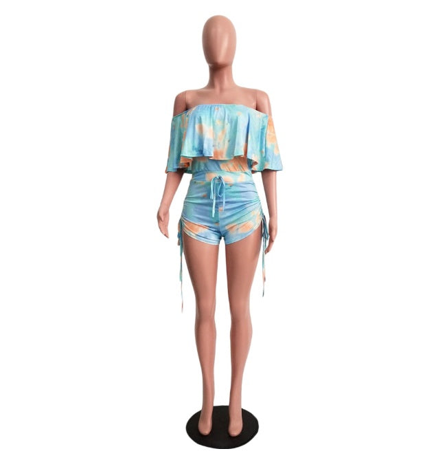 Camouflage Printed Ruffled Romper