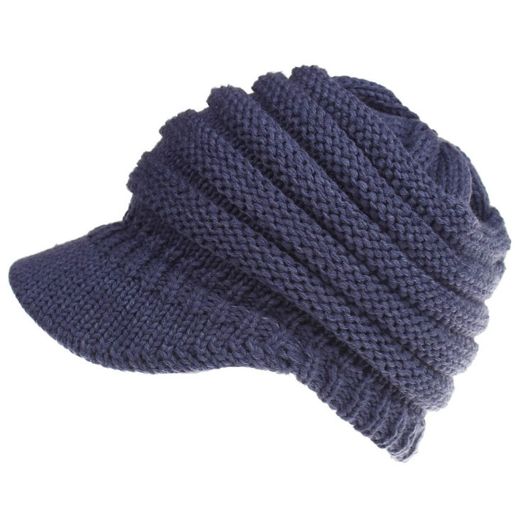 Women Ponytail Beanies - Autumn Winter Hats Female Soft Knitting Caps Warm Ladies Skullies