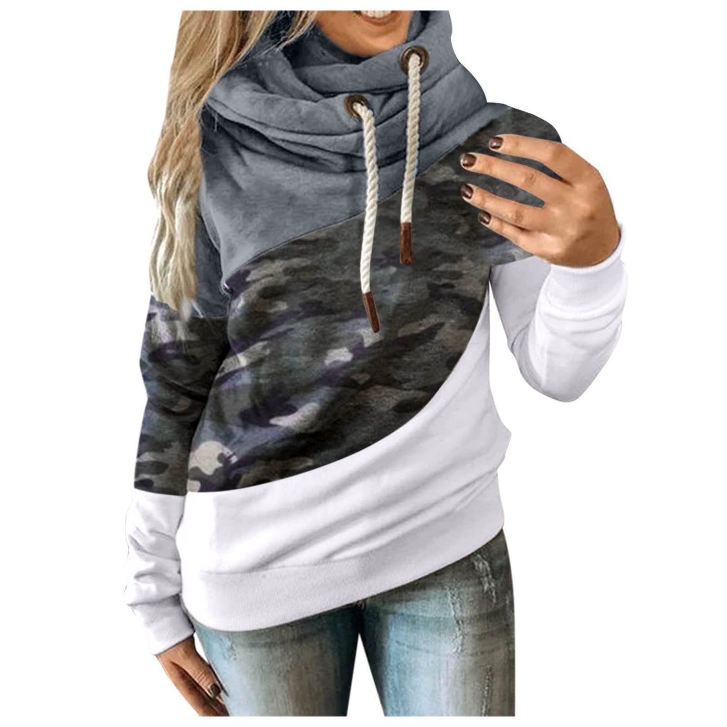 Women Camouflage Hoodie Sweatshirt