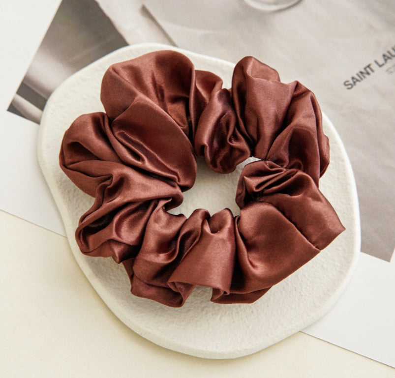 Satin Cloth Large Intestine Circle Hair Tie Set Solid Color - JumoShop