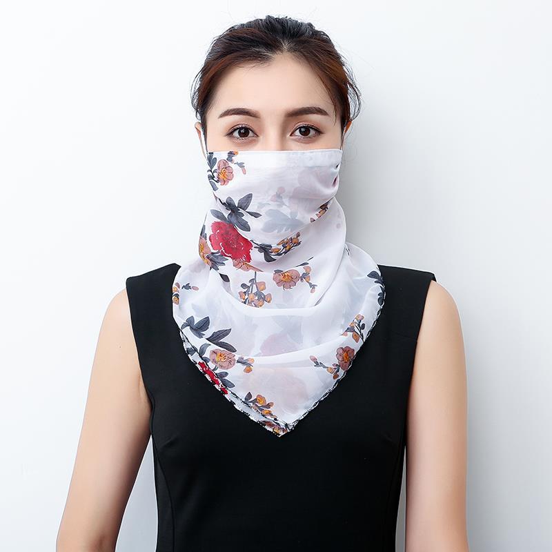 Hanging Ear Thin Face-covering Scarf - Triangle Veil Scarf