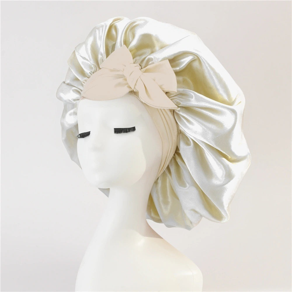 New Silk Bonnet - Women Satin Bonnet Hair Bonnet Night Sleep Cap Scarf Wrap For Curly Hair With Tie Band For Curly Hair