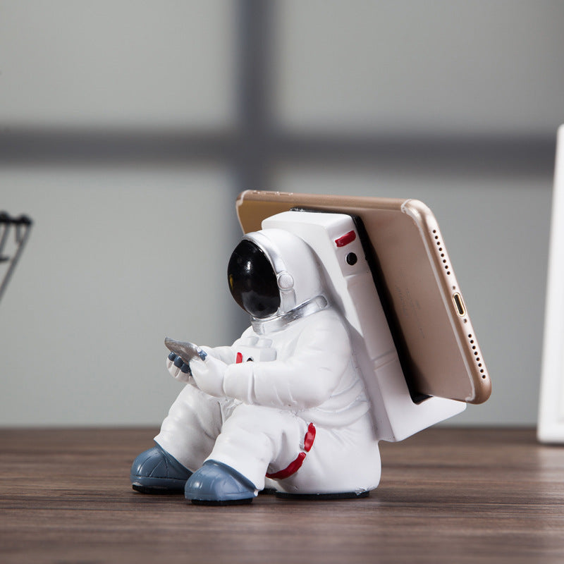 Simple Astronaut Mobile Phone Stand - Student Desktop Holder Cute Spaceman Cell Phone Holder Creative Gift Small Desk Decoration