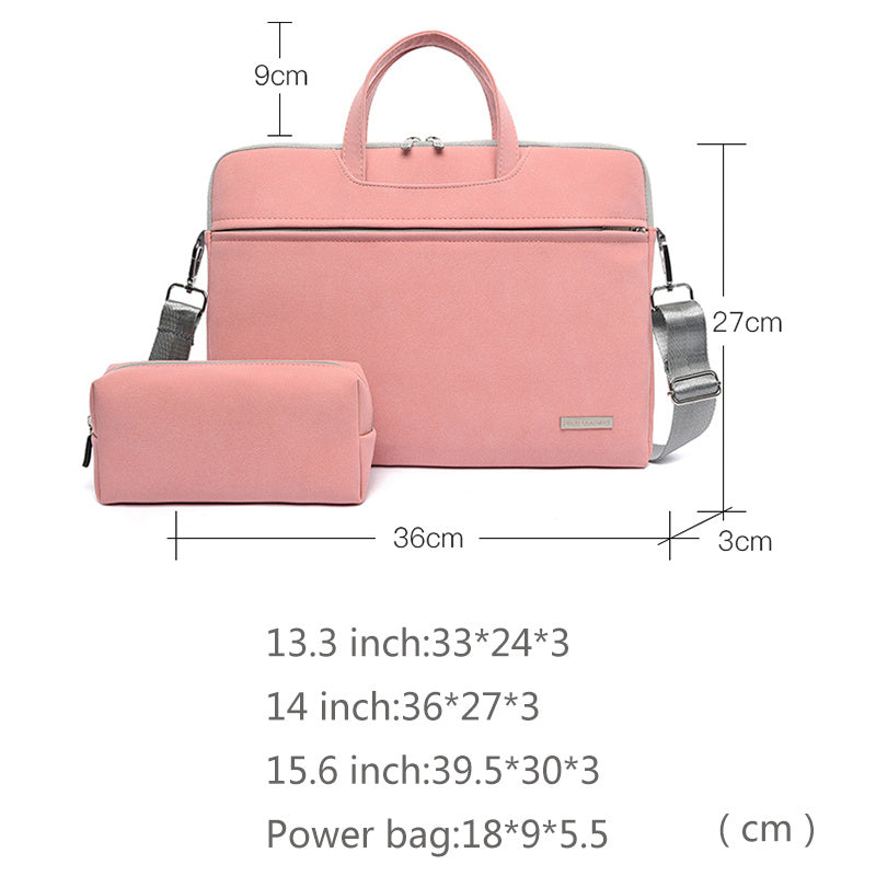 Women's Leather Laptop Bag - Notebook Carrying Case Briefcase For Macbook Air 13.3 14 15.6 Inch,  Men Handbags Shoulder Mouse Bag