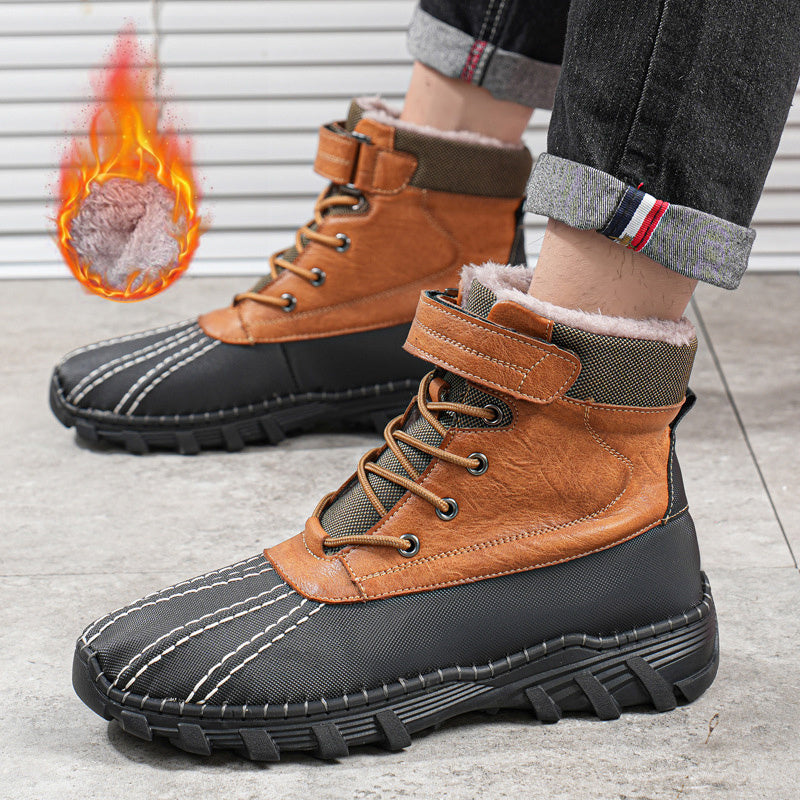 Winter Fleece Lace-up Snow Boots For Men