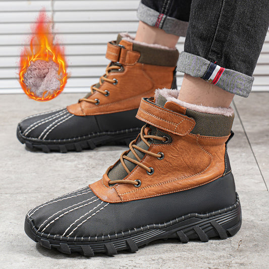 Winter Fleece Lace-up Snow Boots For Men
