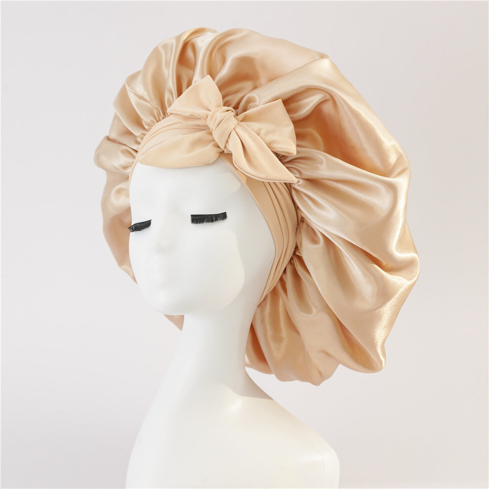 New Silk Bonnet - Women Satin Bonnet Hair Bonnet Night Sleep Cap Scarf Wrap For Curly Hair With Tie Band For Curly Hair