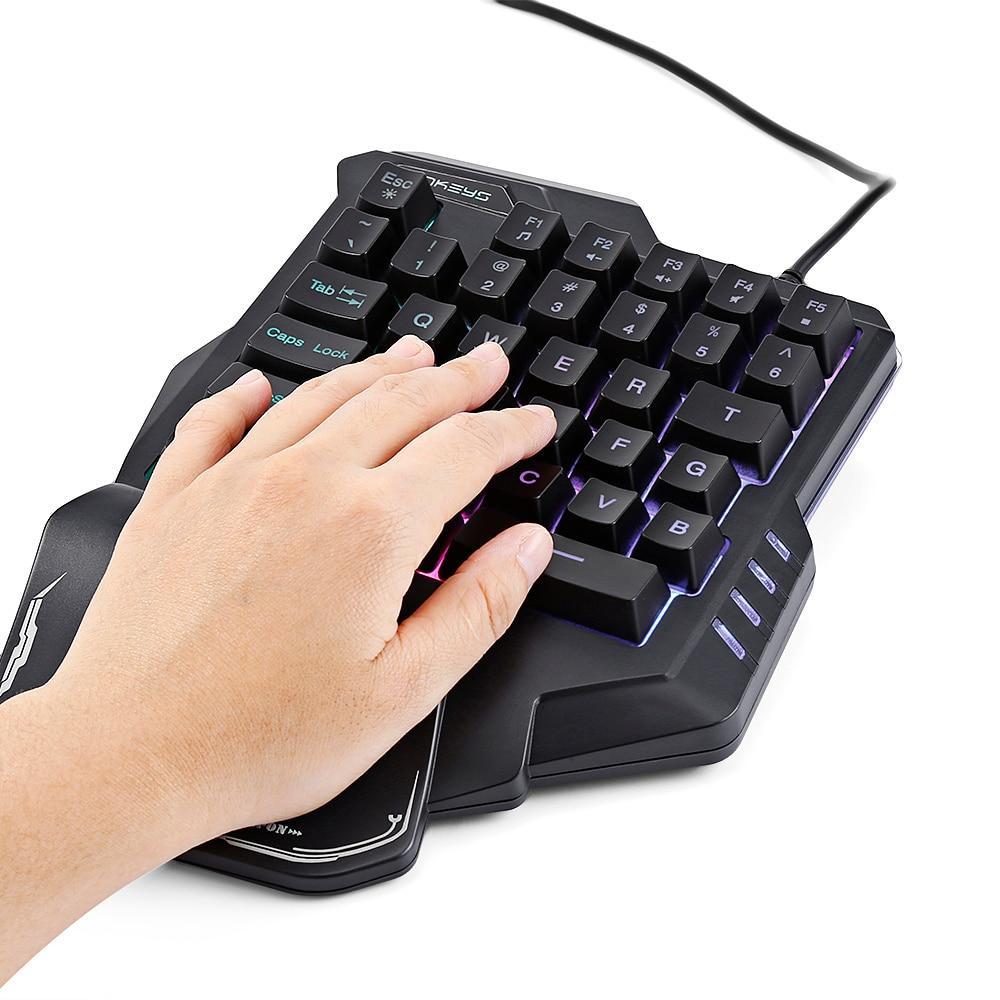 One-Handed Mechanical Gaming Keyboard -  RGB Backlit Portable Mini Gaming Keypad Game Controller