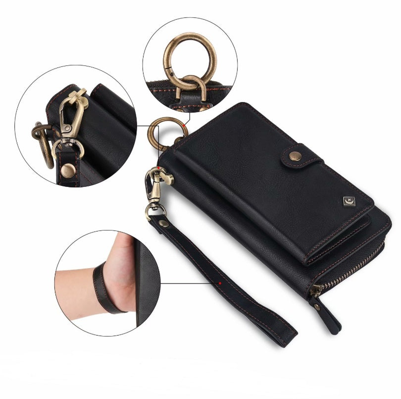 New Multi-function Mobile Phone Case - Phone Shell Zipper Wallet Set Car Function Phone Case