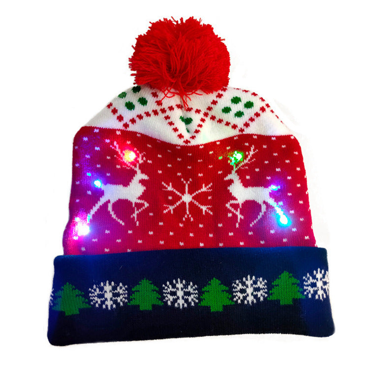 LED Christmas Sweater Beanie Christmas Light Up Knitted Hat - Christmas Gift Kids Xmas New Year Decorations