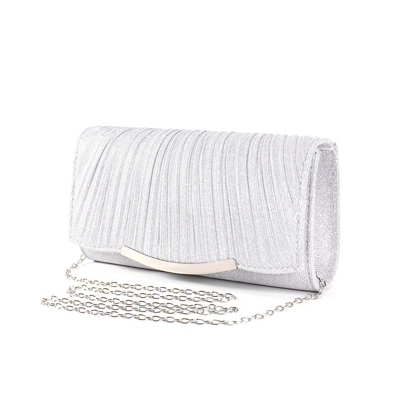 Ladies Dinner Bag - Solid Color Flap Chain Crossbody Bag