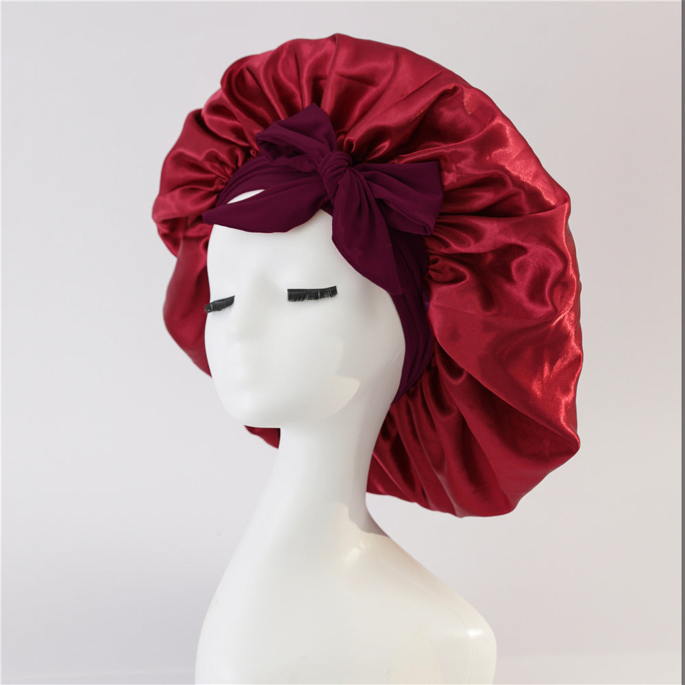 New Silk Bonnet - Women Satin Bonnet Hair Bonnet Night Sleep Cap Scarf Wrap For Curly Hair With Tie Band For Curly Hair