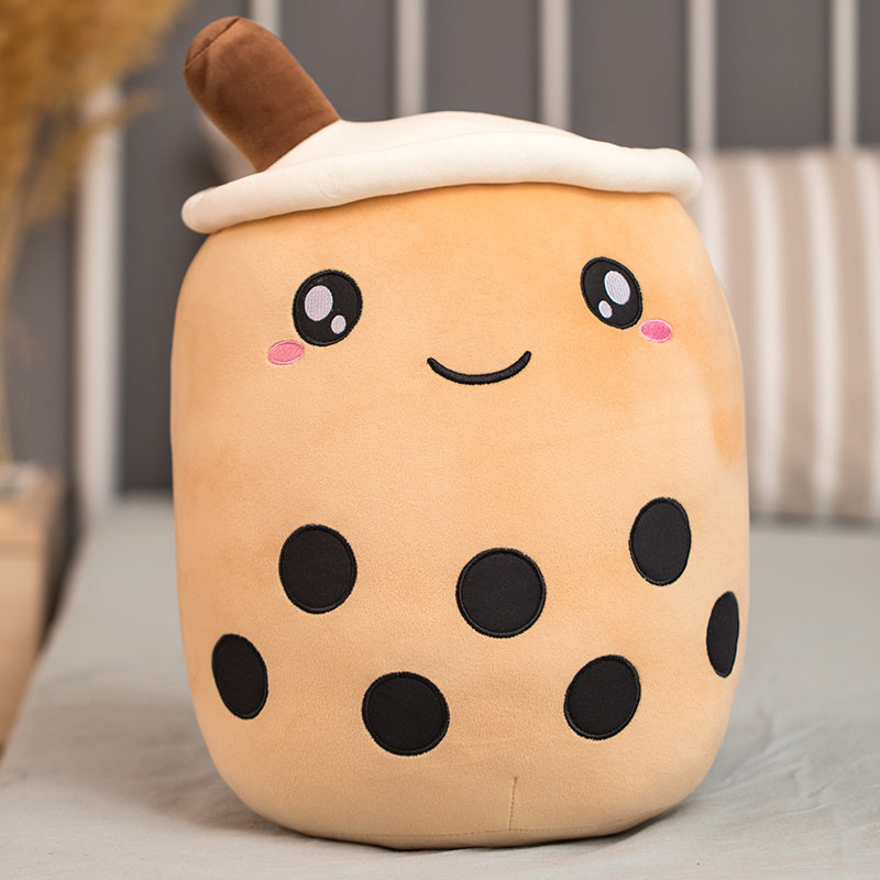 Cute Boba Milk Tea Plushie – Soft Teddy Cup Pillow & Hugging Toy