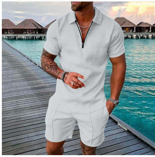Men's Summer Short Sleeve Shorts - Casual Suit
