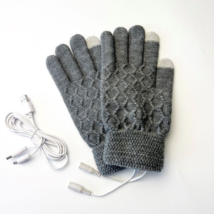 Breathable 5V USB Heated Gloves - Winter Heated Gloves Knitted Heating Gloves Knitting Battery Powered Sports Outdoor Hunting