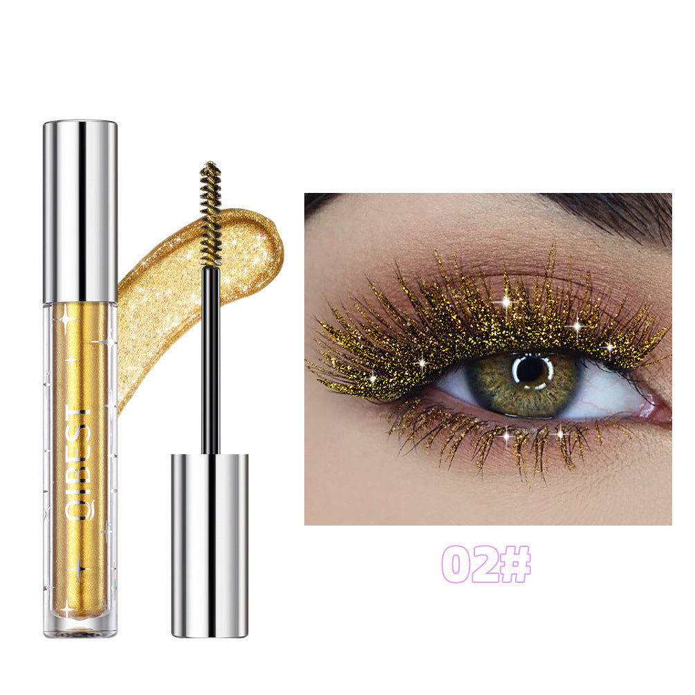 Violet Glitter Lash Mascara - Curling Extension Fast Dry Sequins Eye Black