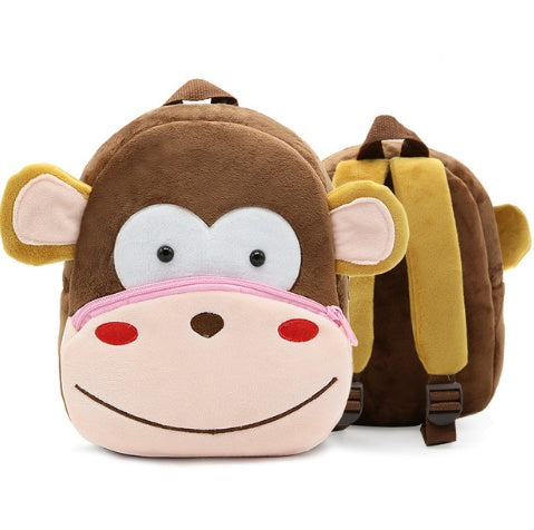 Children School Backpack - Cartoon Rainbow Design, Soft Plush Material For Toddler, Baby Girls Kindergarten Kids School Bags