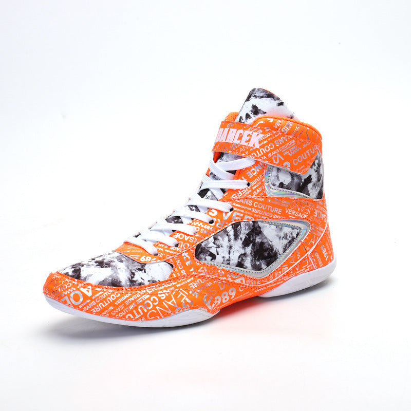 Men's Sneaker High-top Boxing Shoe -- Fashion Graffiti Style Fight Shoes