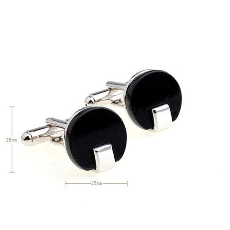 Men's Fashion Round Black Onyx Cufflinks – Sleek & Sophisticated Style! Men's Fashion Round Black Onyx Cufflinks Black Cufflinks Classic Cufflinks - JumoShop