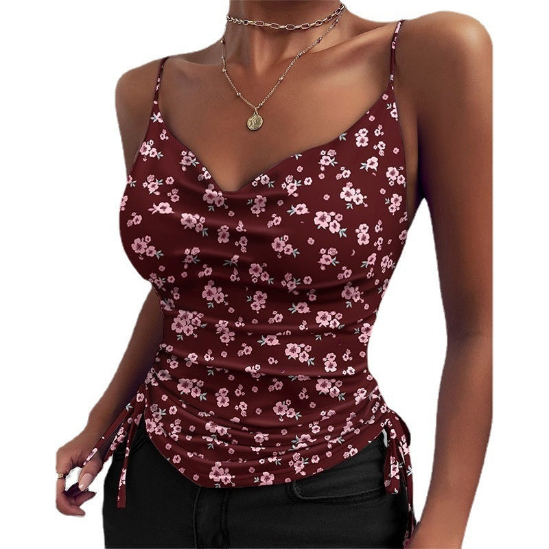 Spaghetti Strap V-Neck Camisole Tops – Slim Fit Summer Casual Shirts for Women