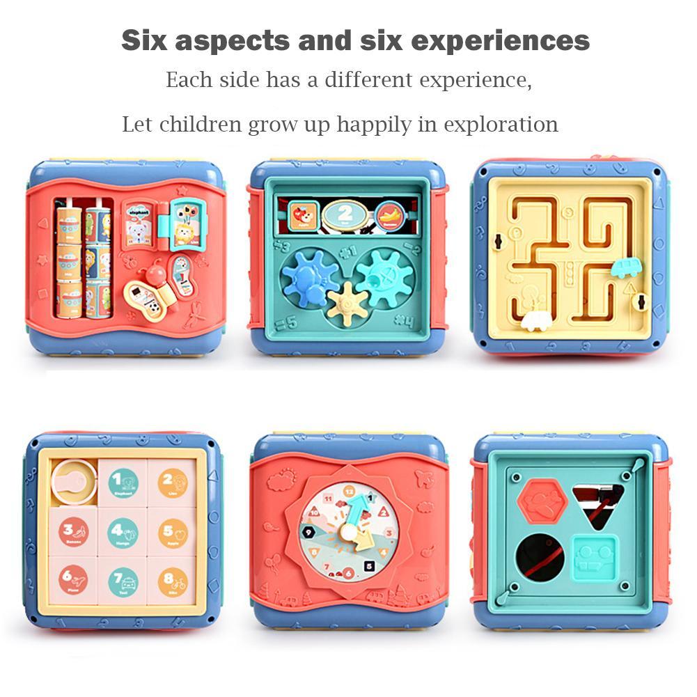 6-in-1 Montessori Learning Cube – The Ultimate Educational Toy for Curious Kids! Baby hexahedron educational toys - JumoShop