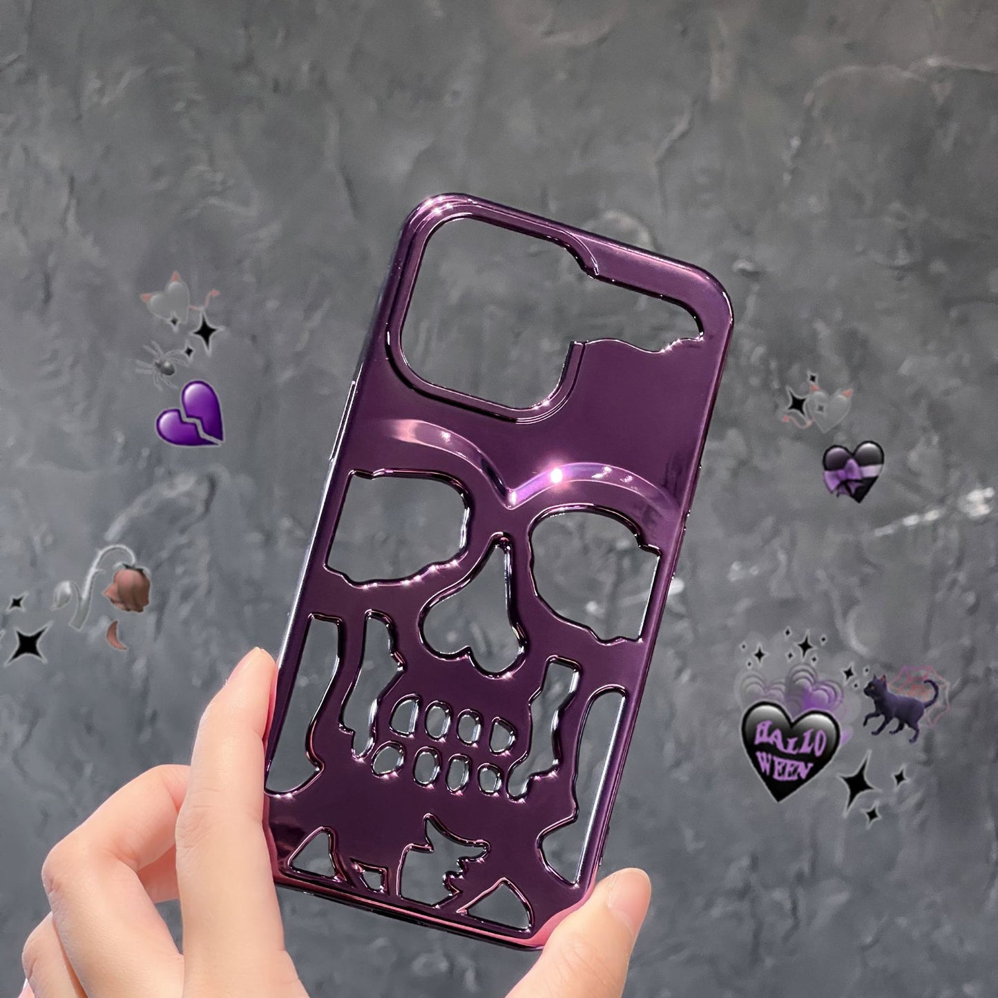 Luxury Plating 3D Skull Phone Case