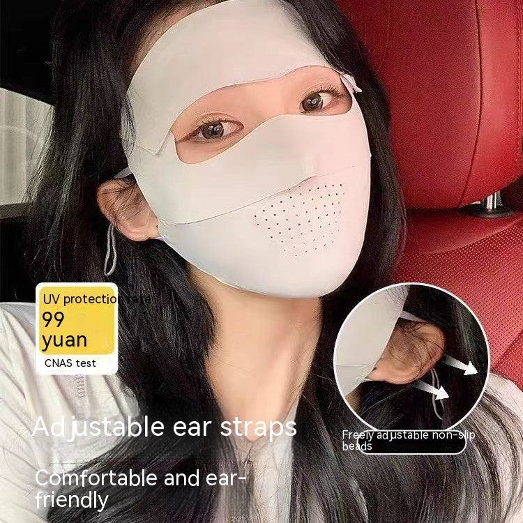 Facekini Full Face Sunscreen Mask - Breathable Thin Ice Silk