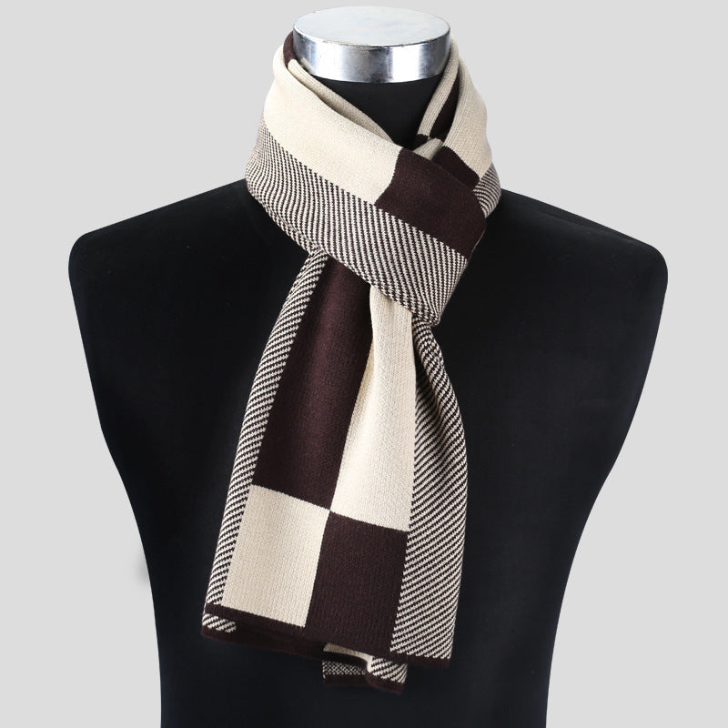 Plaid Men's Knitted Scarf