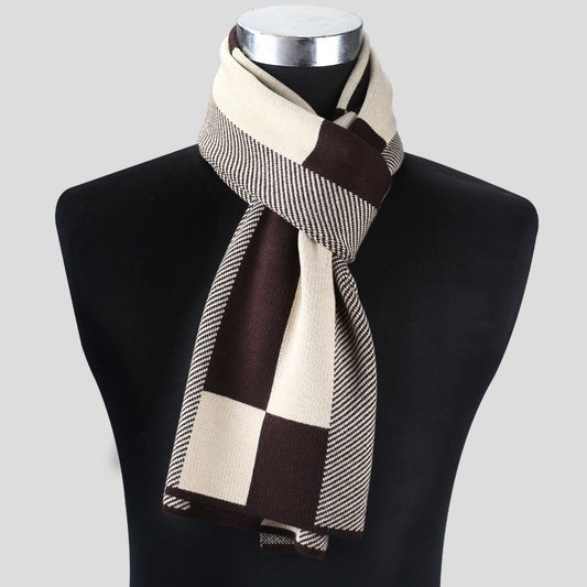 Plaid Men's Knitted Scarf