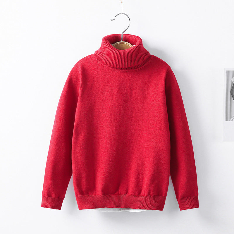 Autumn and Winter High Collar Children's Knitwear