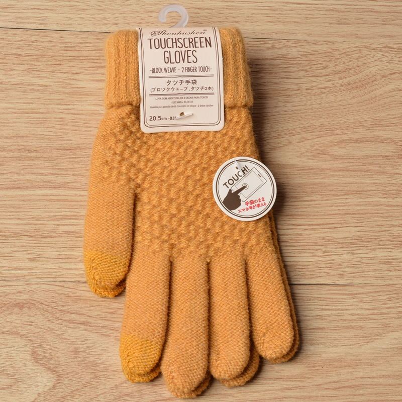 Knitted Ladies Jacquard Touch Screen Warm Fashion Winter Gloves