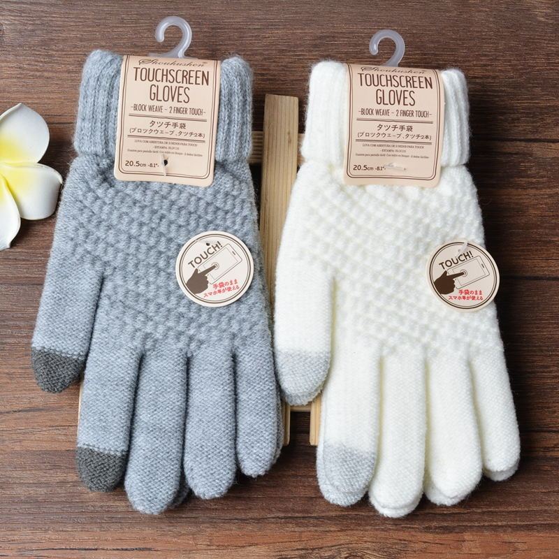 Knitted Ladies Jacquard Touch Screen Warm Fashion Winter Gloves