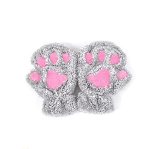Winter Lovely Half Cover Paw Bear Cat Claw Gloves - Short Finger Gloves