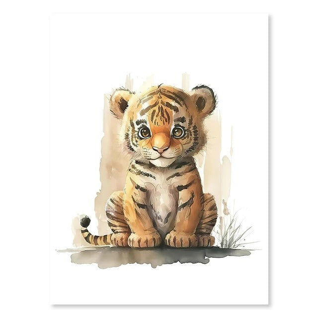 Cute Bedroom Animal inspired Wall Art – Frameless Canvas Hanging Painting! - JumoShop
