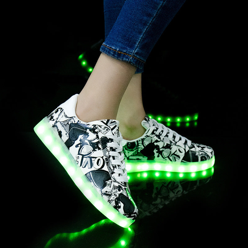 Men and Women Light Shoes - Couple Fluorescent Shoes