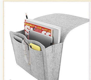 Bed Storage Bag with Pocket - Bedside Hanger Table Sofa Bedroom Mattress Bedside Anti-slip Organizer Holders
